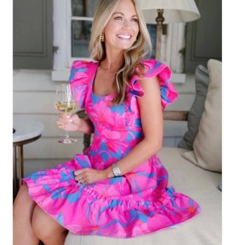 TUCKERNUCK X CAMERAN EUBANKS WIMBERLY Wild Azalea Edisto Dress Small